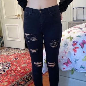High waisted black jeans